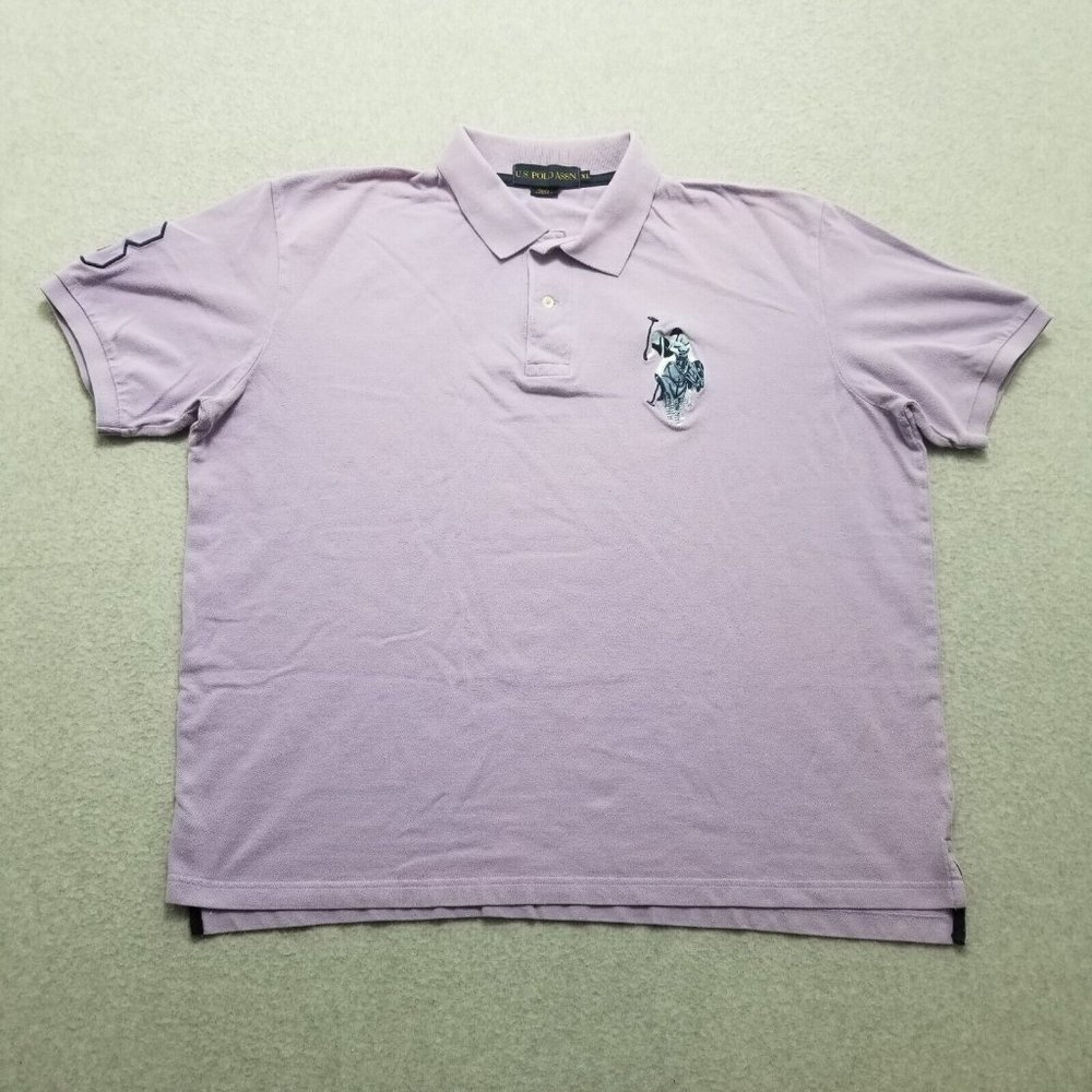 Us Polo Assn Shirt Mens XL Purple Short Sleeve‎ Casual Cotton Embroidered Logo